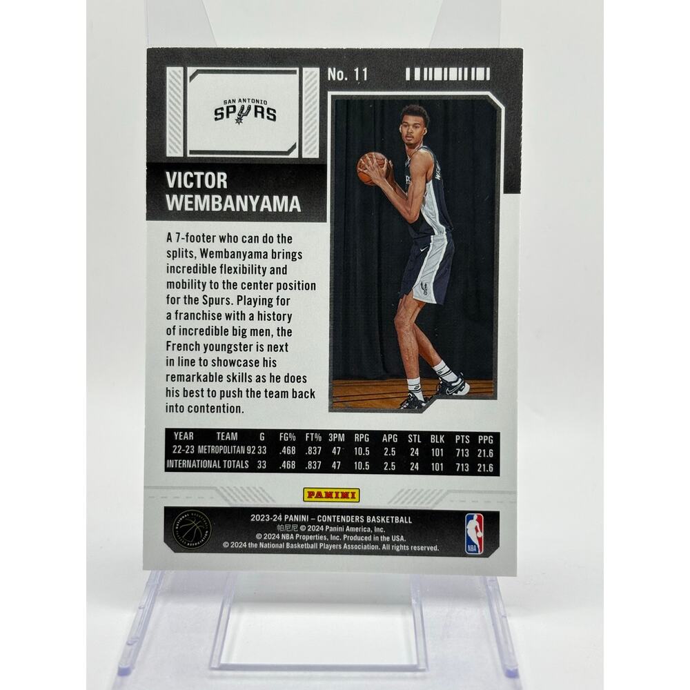 2023-24 Panini Contenders Victor Wembanyama Rookie Season Ticket Spurs RC - Picture 2 of 2